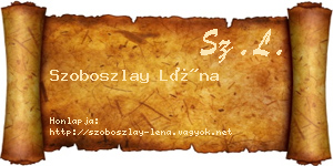 Szoboszlay Léna névjegykártya