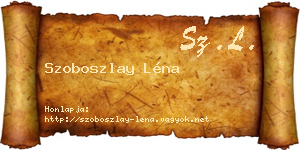 Szoboszlay Léna névjegykártya